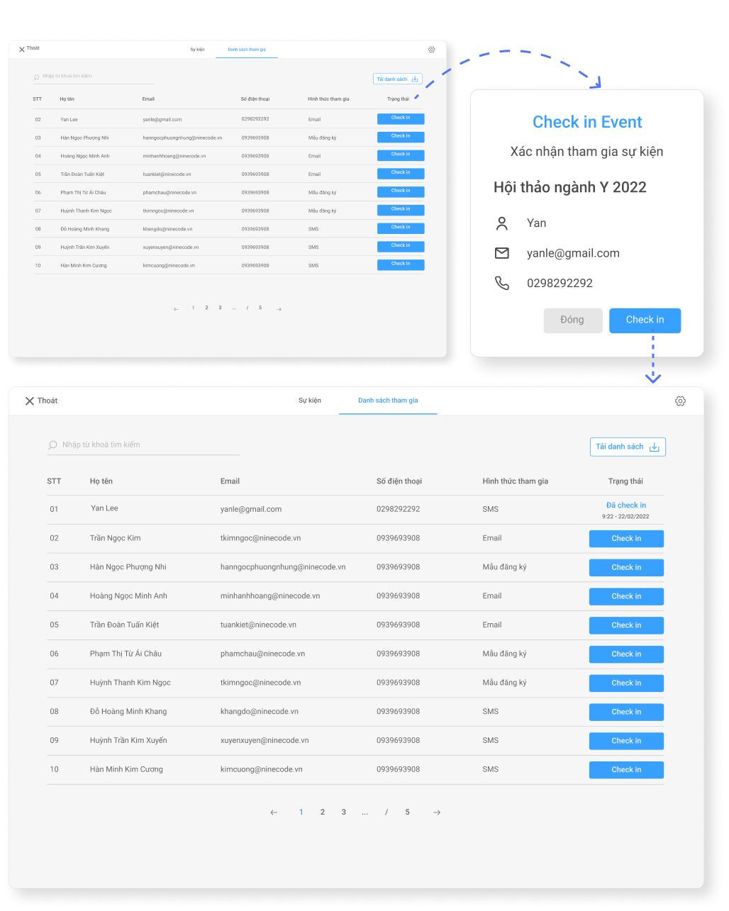 Hướng dẫn check in sự kiện thủ công